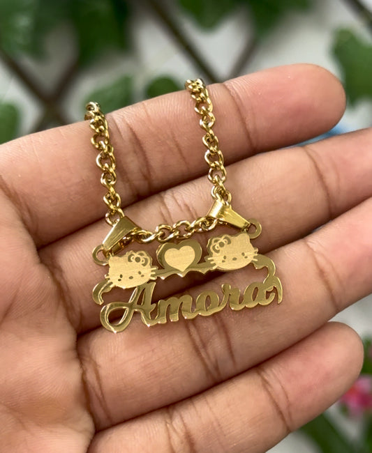 Hello kitty name necklace