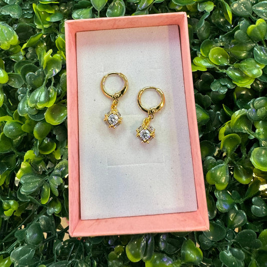 Gold plated Cz huggie earring
