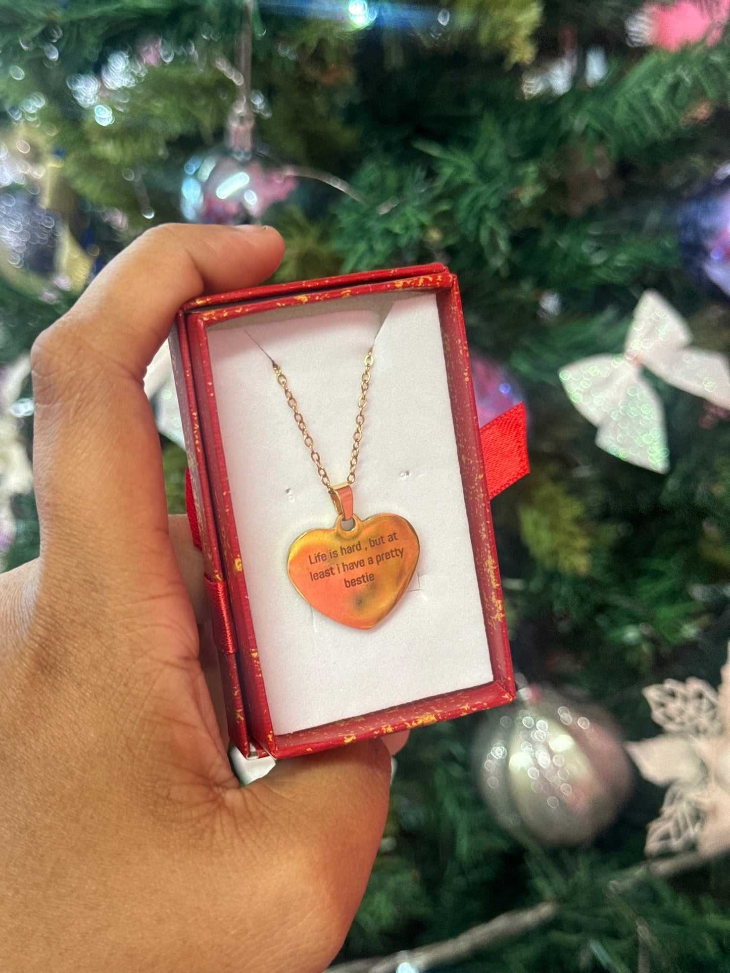 Custom engrave heart stainless steel back and front engraving