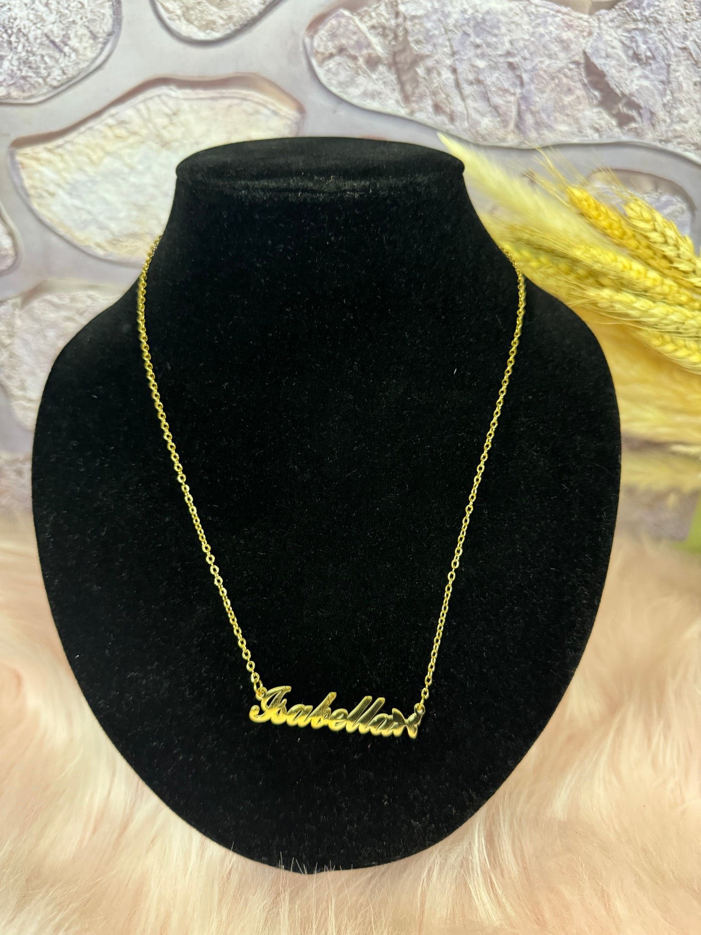 Isabella  instock name necklace - stainless steel gold plated