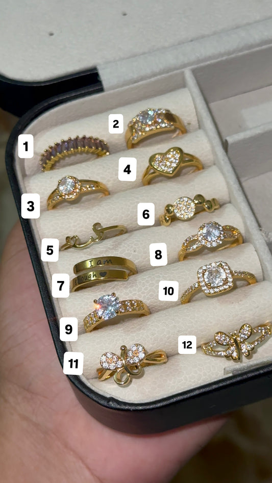 Gold plated adjustable ring