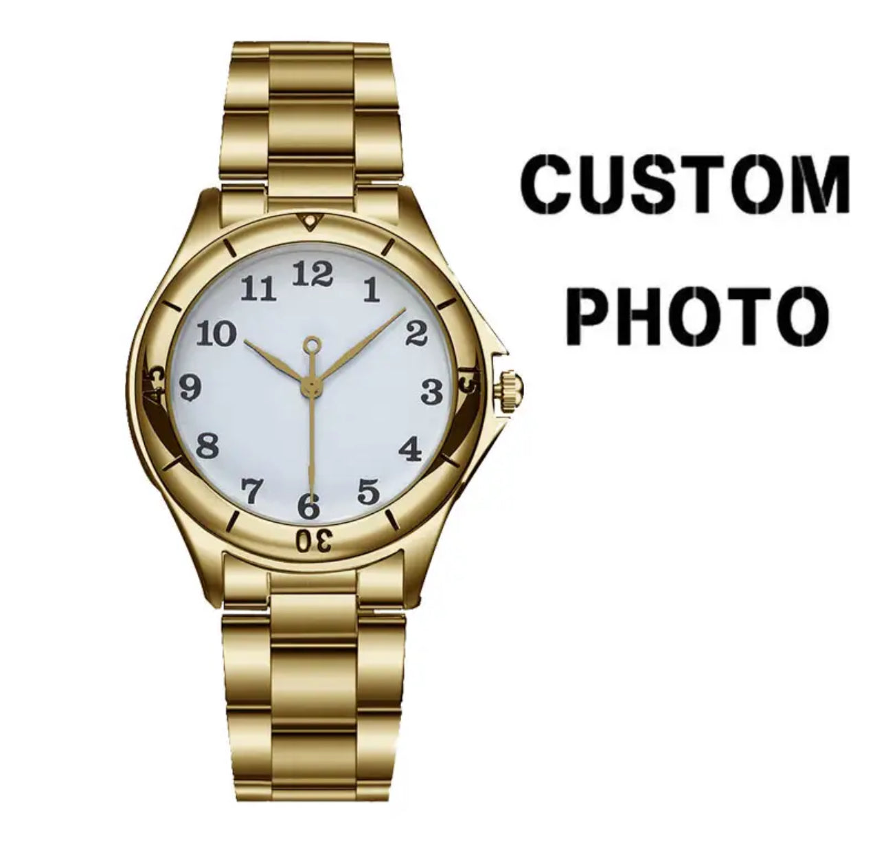 Stainless steel gold plated watch with custom picture ( mothers day offer ends march 31st )