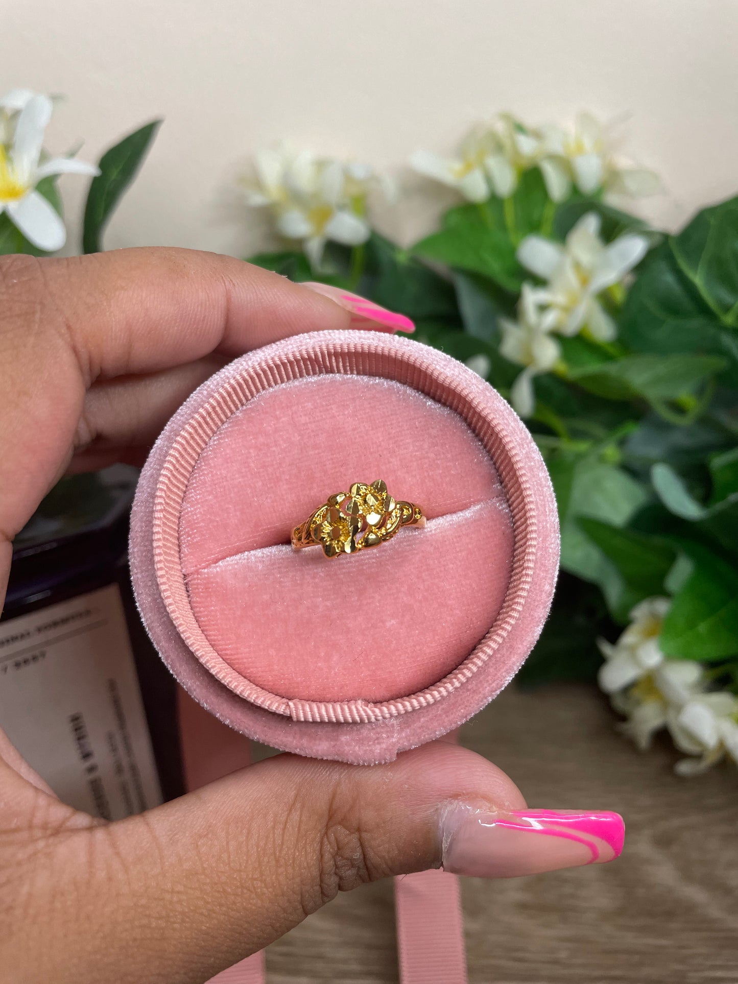 Gold plated flower ring