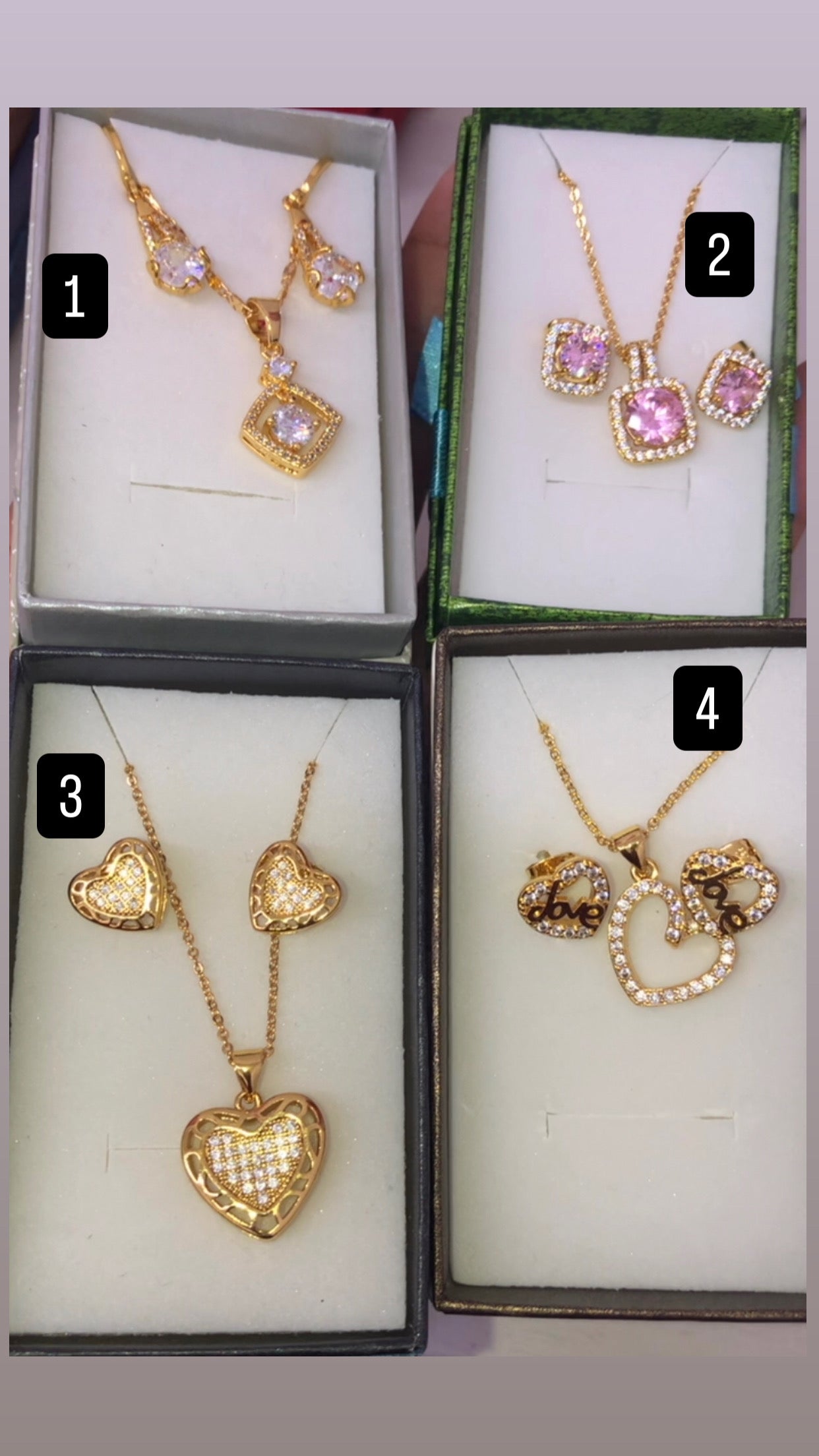 Gold plated jewelry sets
