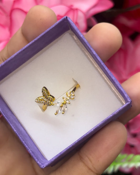 gold plated adjustable flutter ring