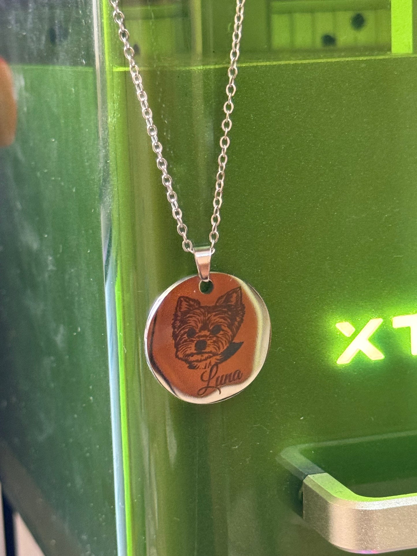 Furry friend custom silver necklace