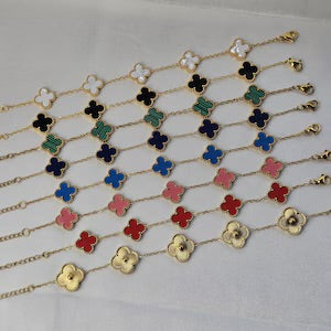 Stainless steel clover bracelet