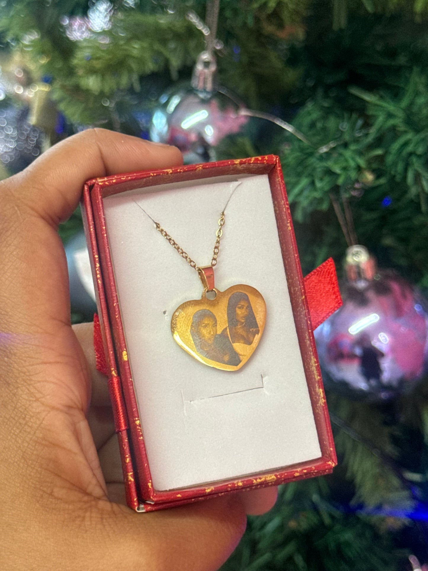 Custom engrave heart stainless steel back and front engraving