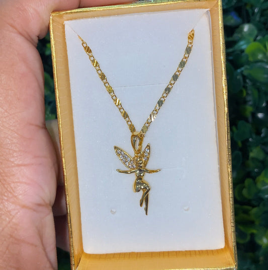 Gold plated fairy necklace