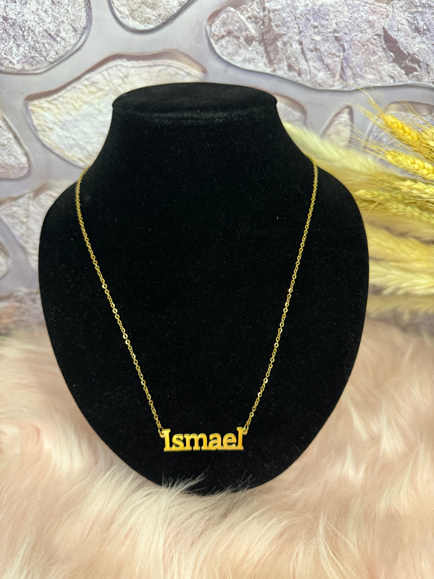 Ismael  instock name necklace - stainless steel gold plated