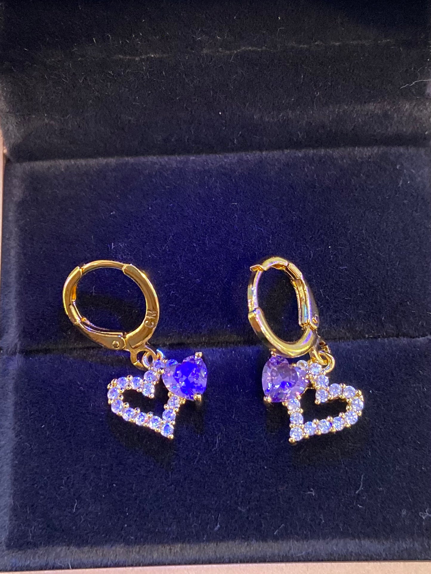 Mini heart huggie earrings