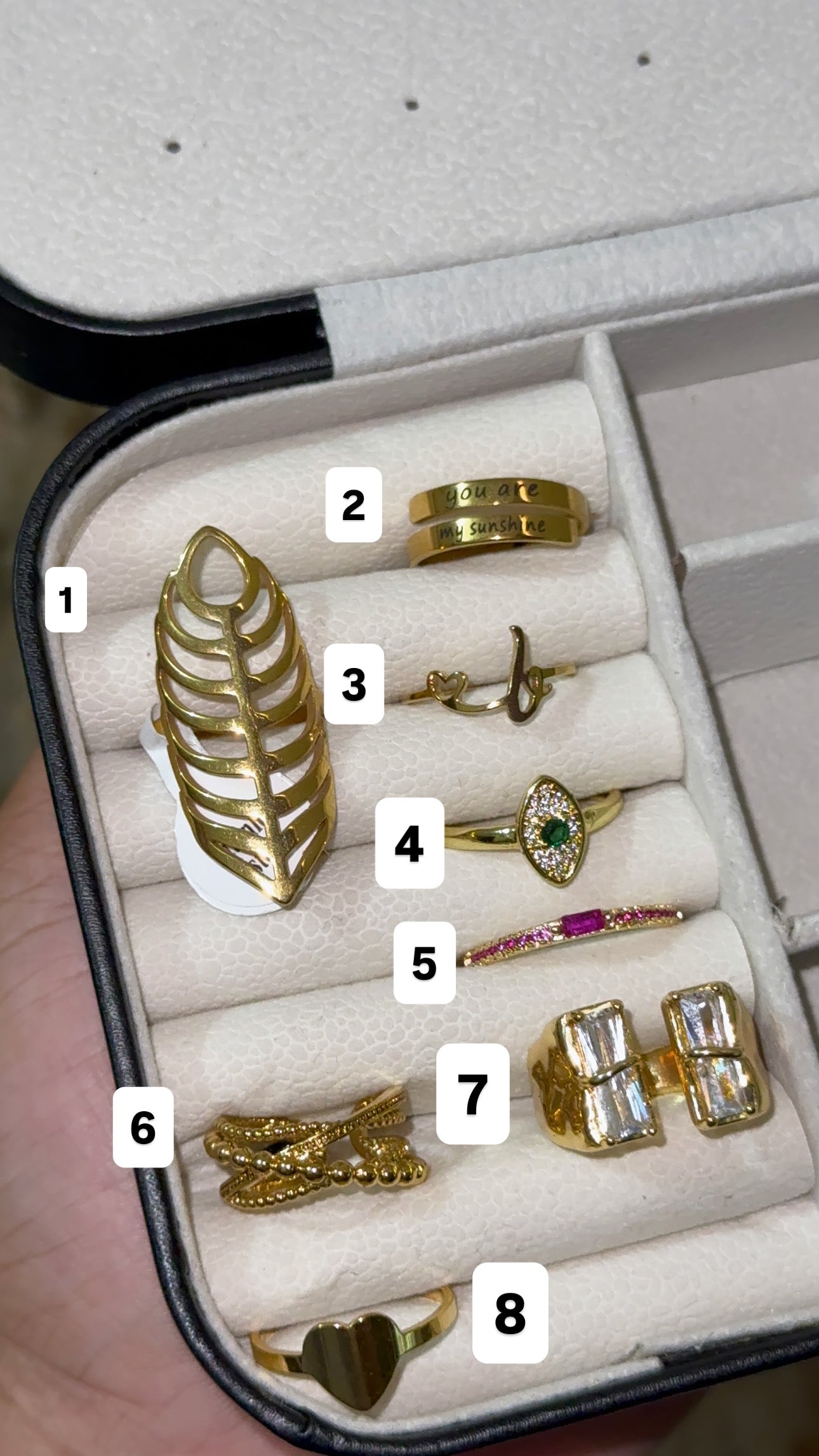 Gold plated adjustable ring