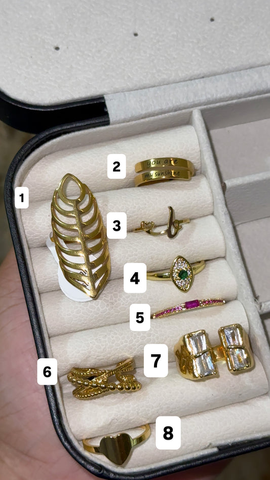 Gold plated adjustable ring