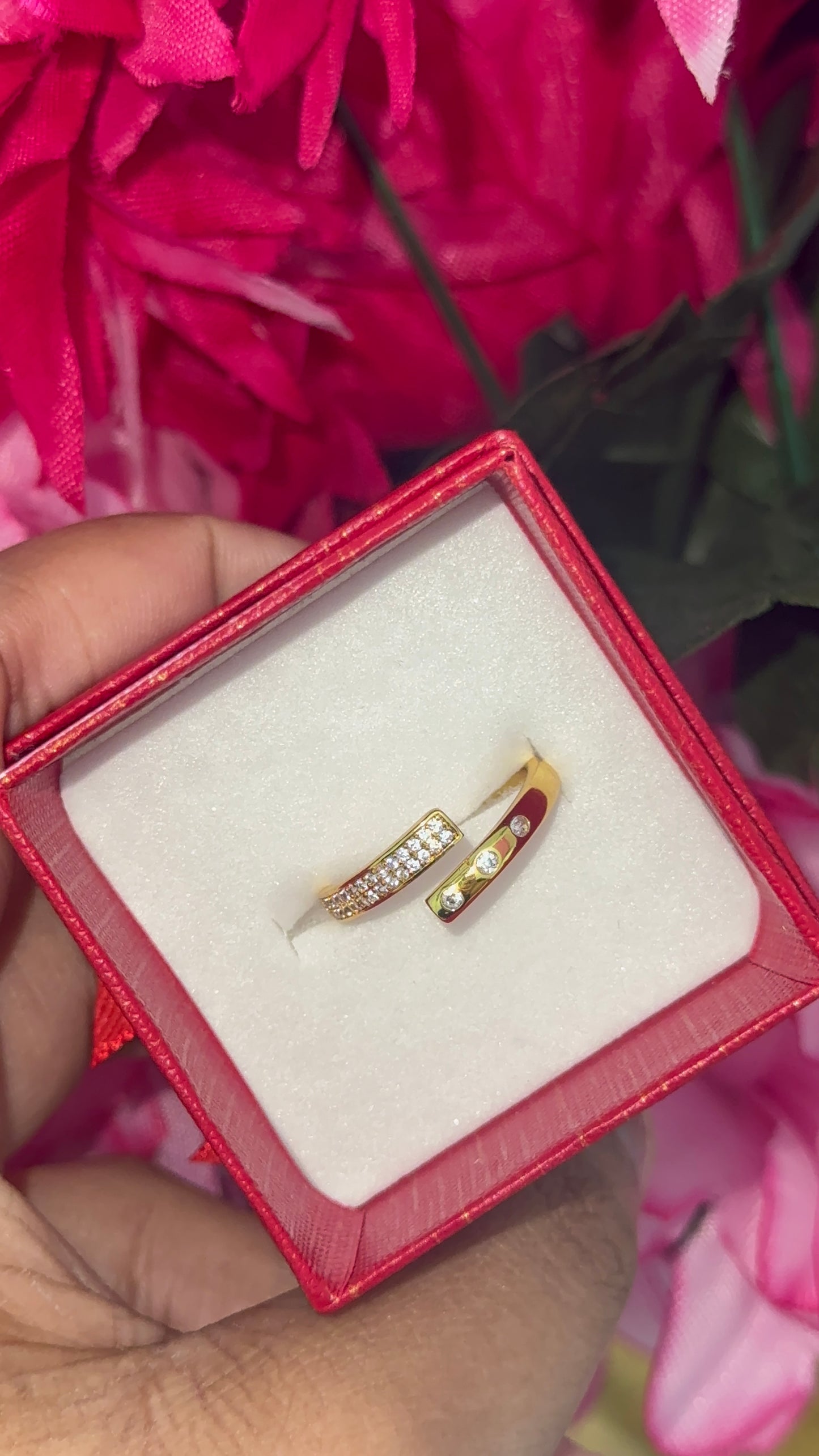 Gold plated serenity adjustable ring