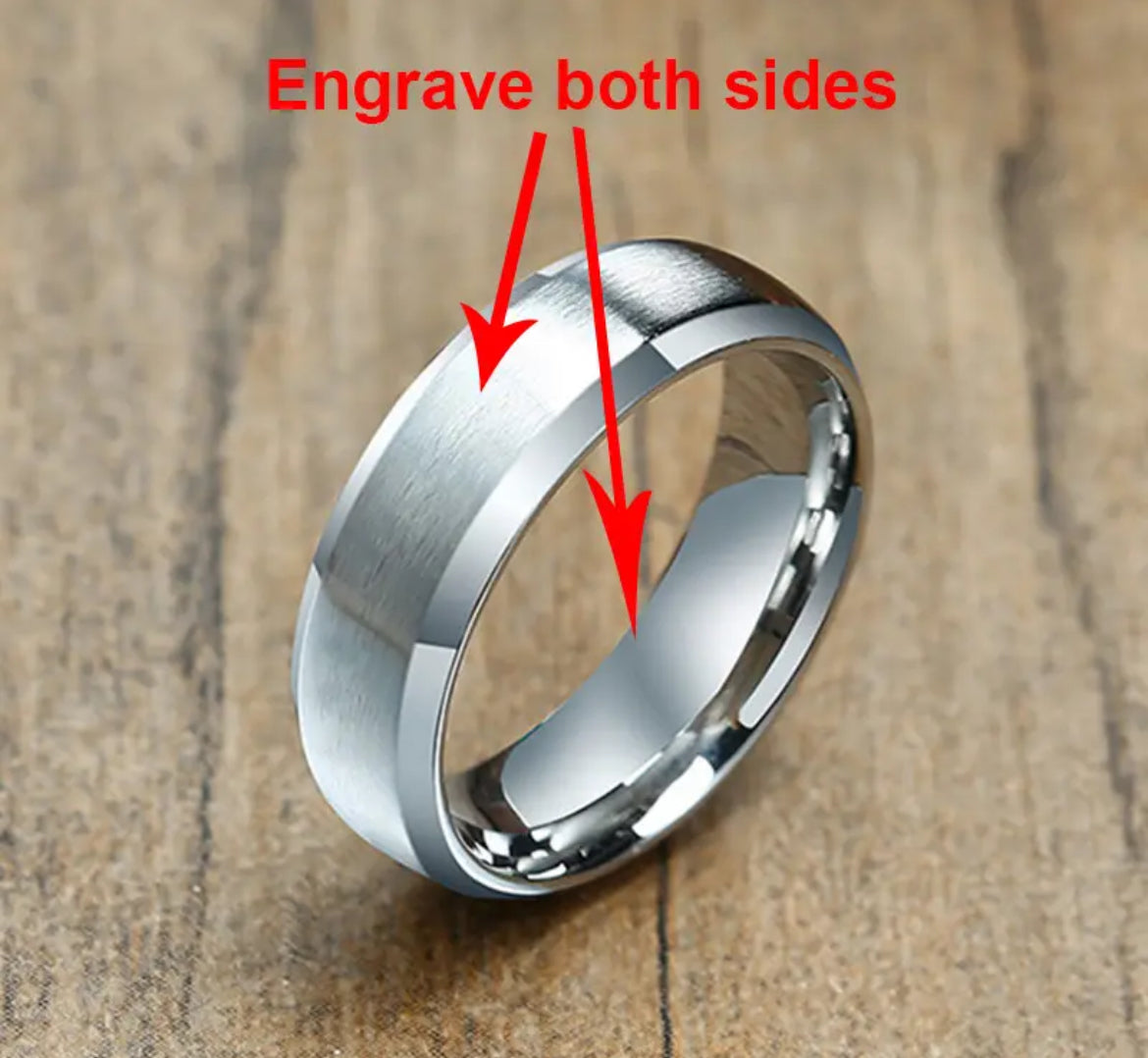 Custom engraved stainless steel ring