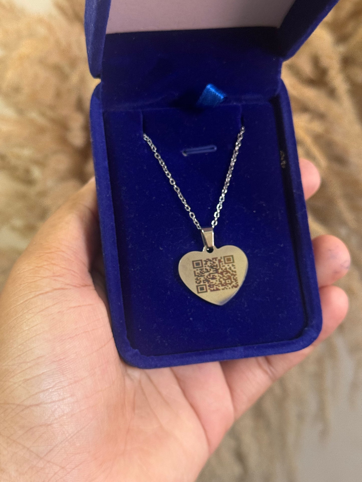Memory QR code stainless steel necklace