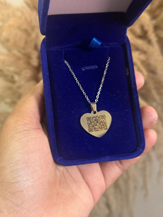Memory QR code stainless steel necklace