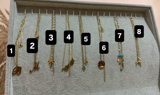 Stainless steel charm necklace golden whisper