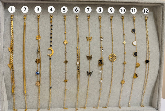 Stainless steel charm bracelets