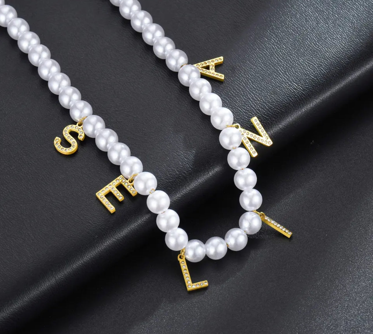 Pearl name necklace