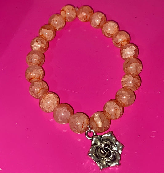 Rose quartz beaded bracelet