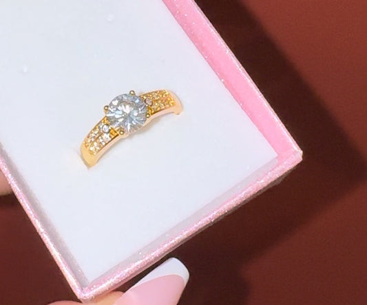 Gold plated Cz adjustable ring