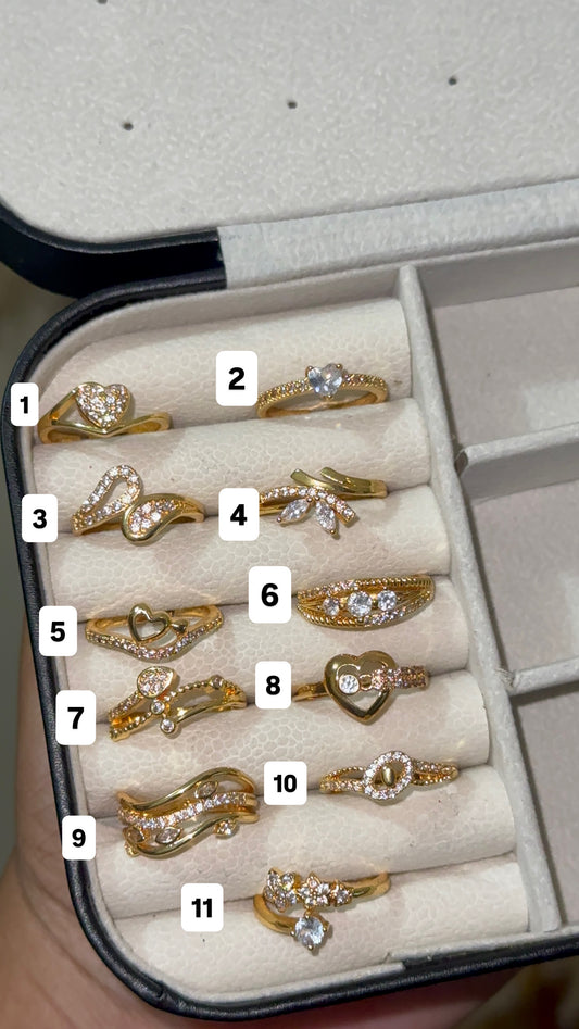 Gold plated adjustable ring