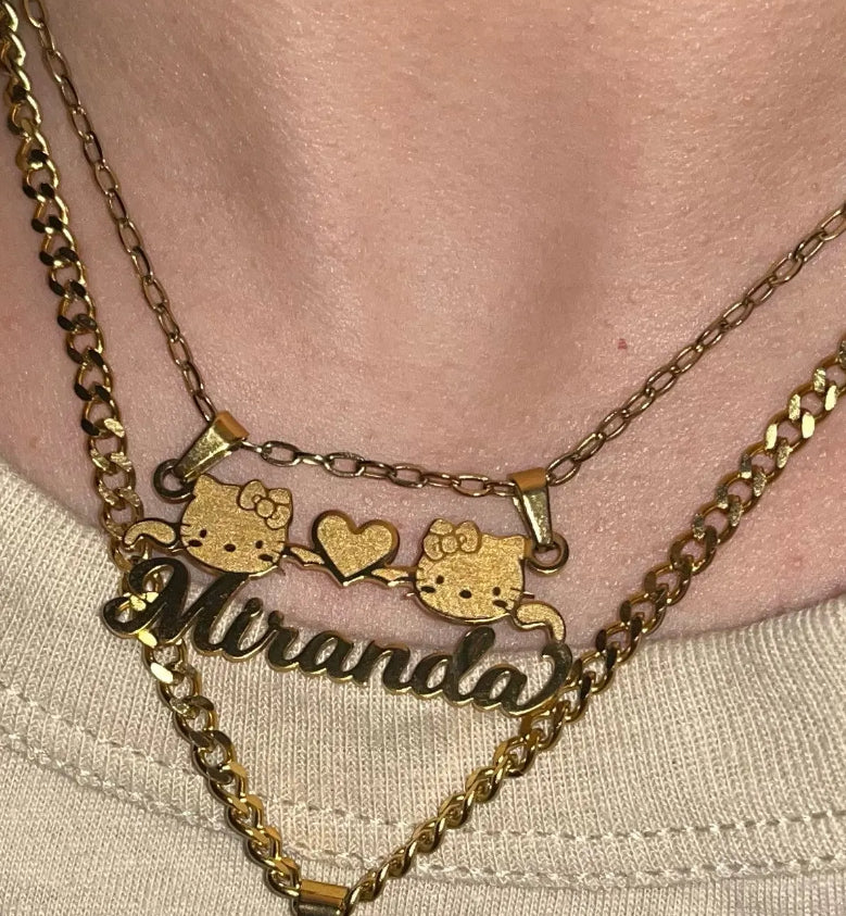 Hello kitty name necklace