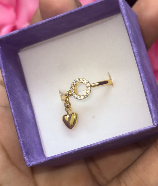 gold plated heart ring