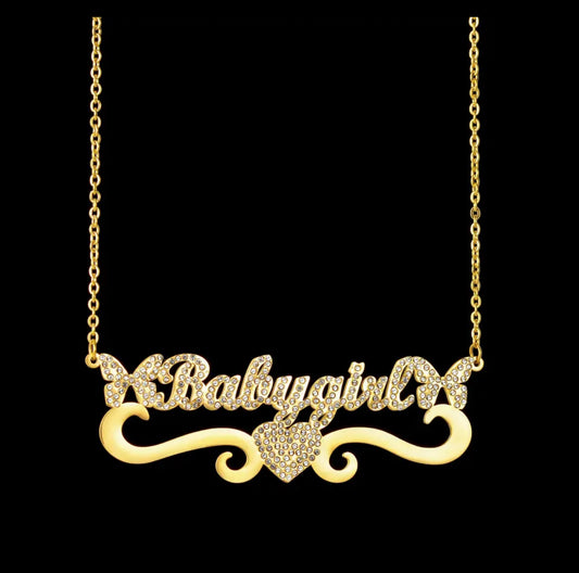 Personalized stainless steel cubic zirconia name necklace ( offer ends April 30th )
