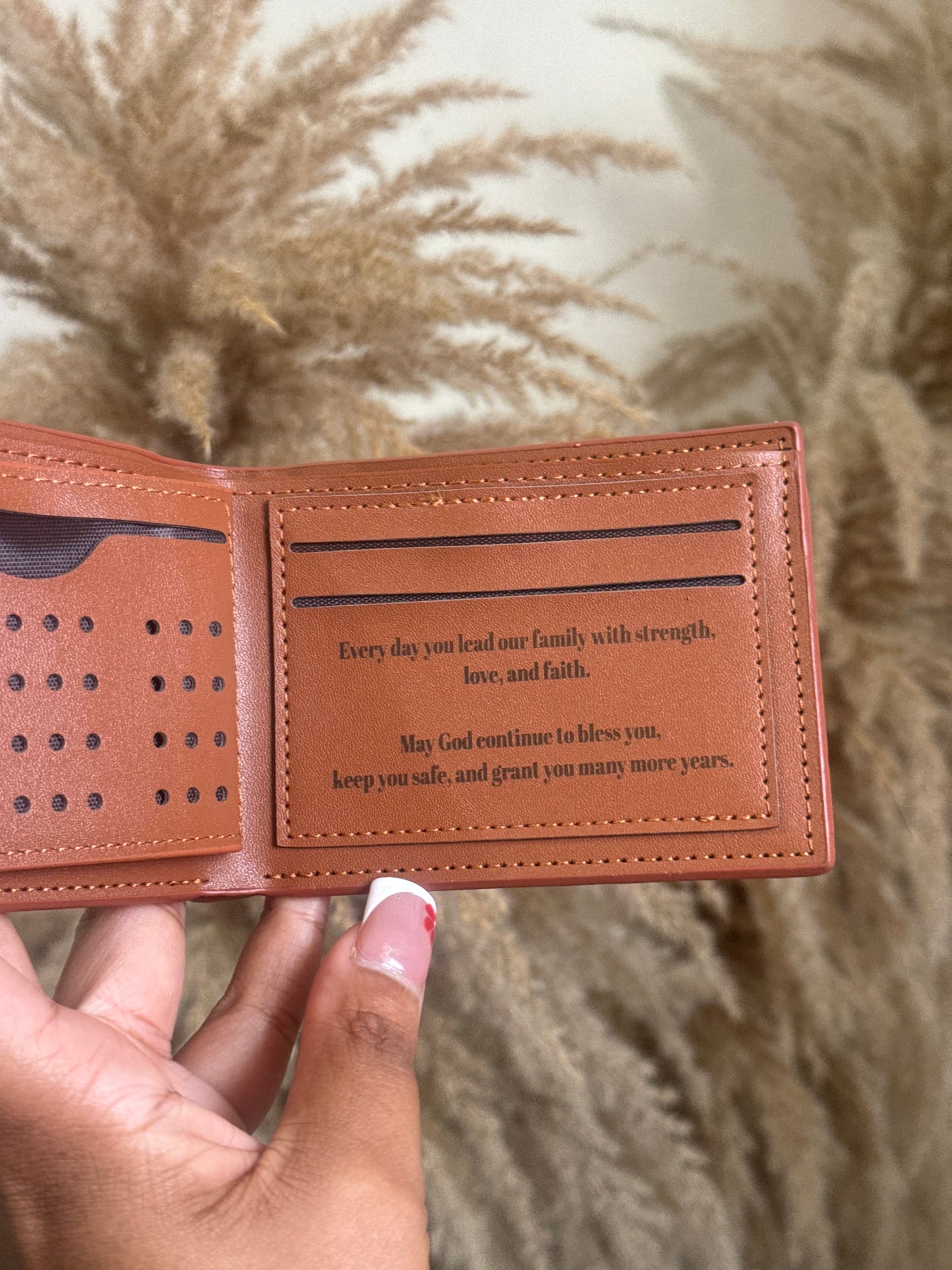 Custom engrave wallet