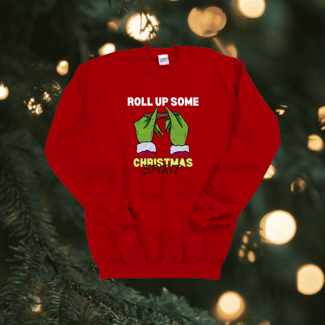 roll some red Christmas sweater
