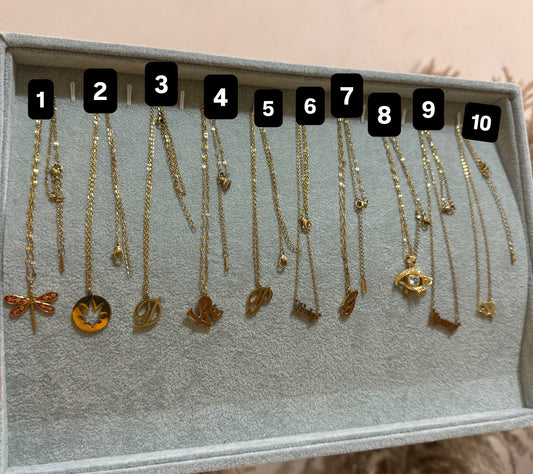 Stainless steel charm necklace golden whisper