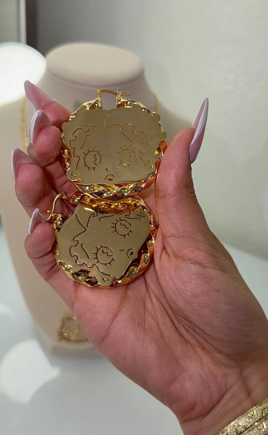 PRE ORDER ONLY - stainlesss steel betty boop hoops