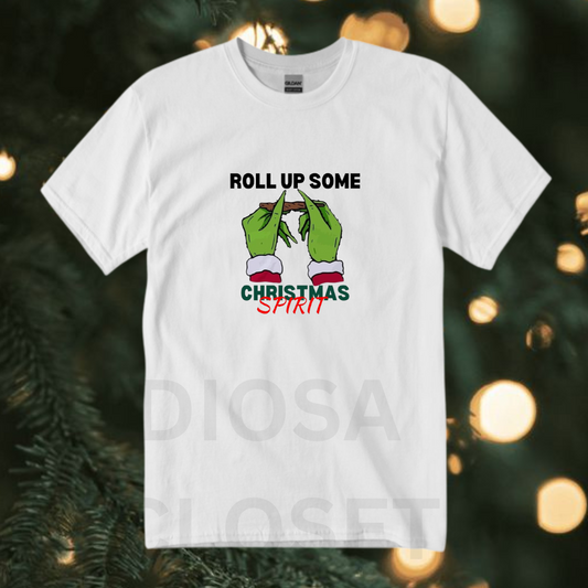 roll some Christmas t shirt