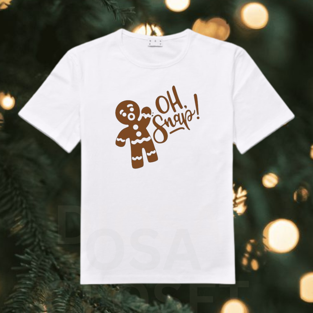 oh snap  white christmas t shirt