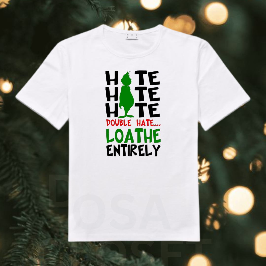 double hate white christmas t shirt