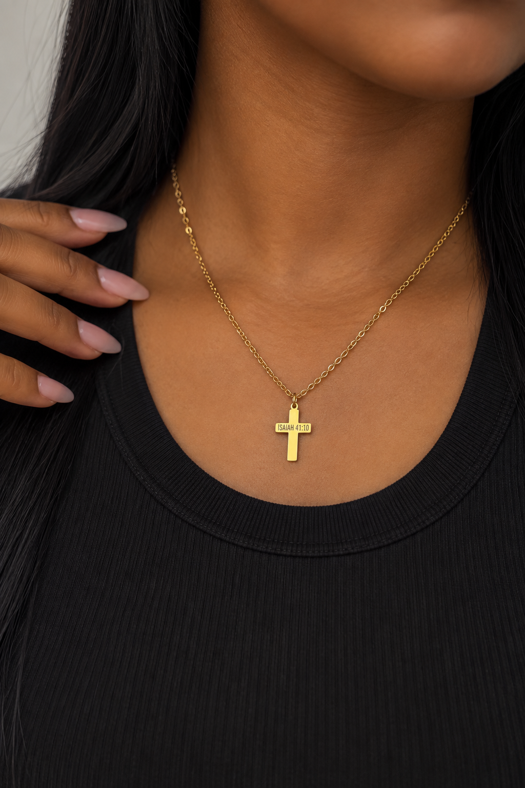 Personalized Mini Cross Necklace