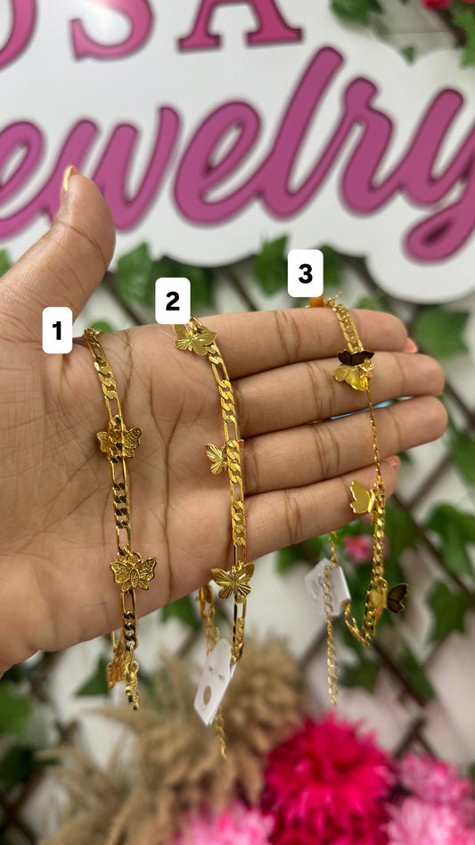 Gold plated anklets