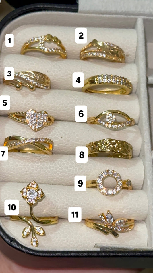 Gold plated adjustable ring