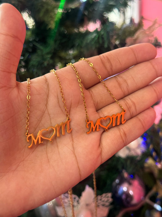 mom stainless steel necklace