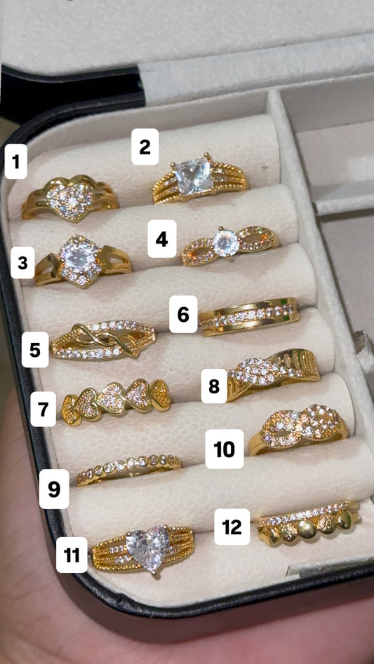 Gold plated adjustable ring