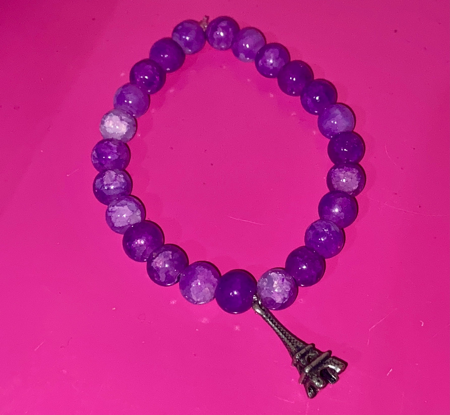 Purple Paris beaded bracelet