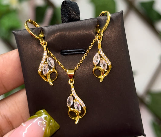 Gold plated Cz  set