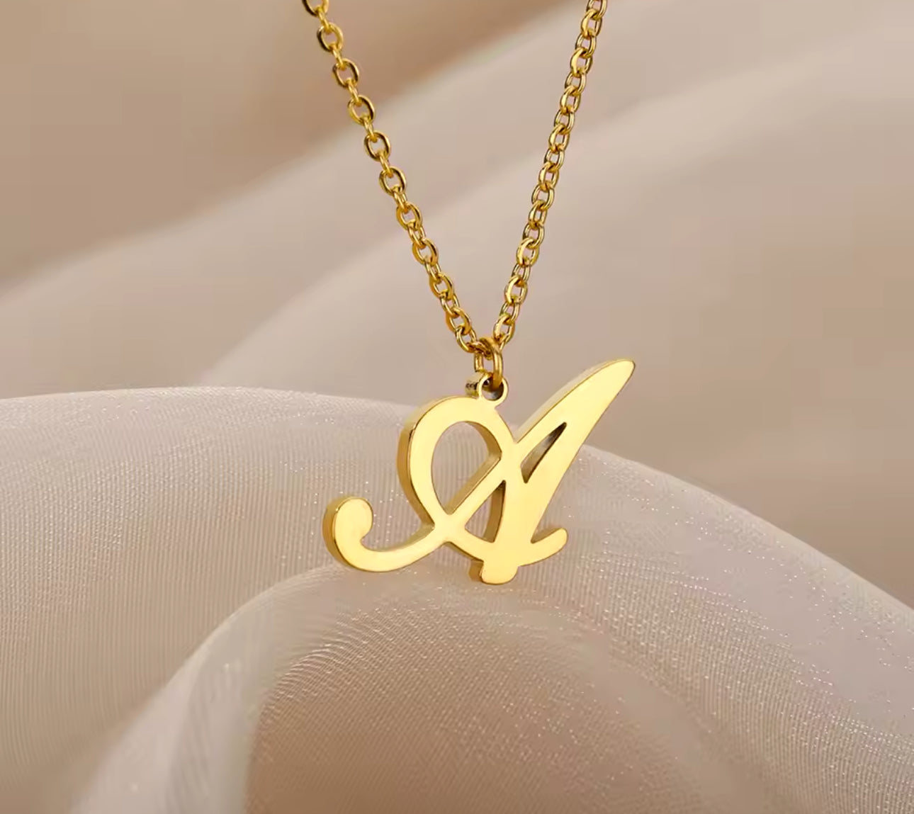 Stainless steel letter necklace