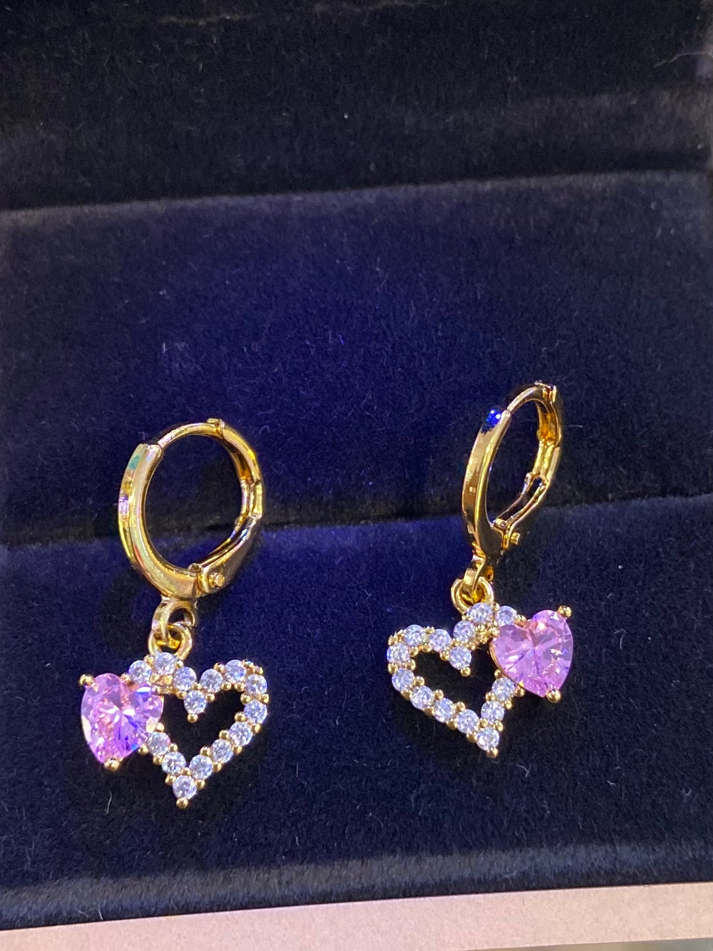 Mini heart huggie earrings