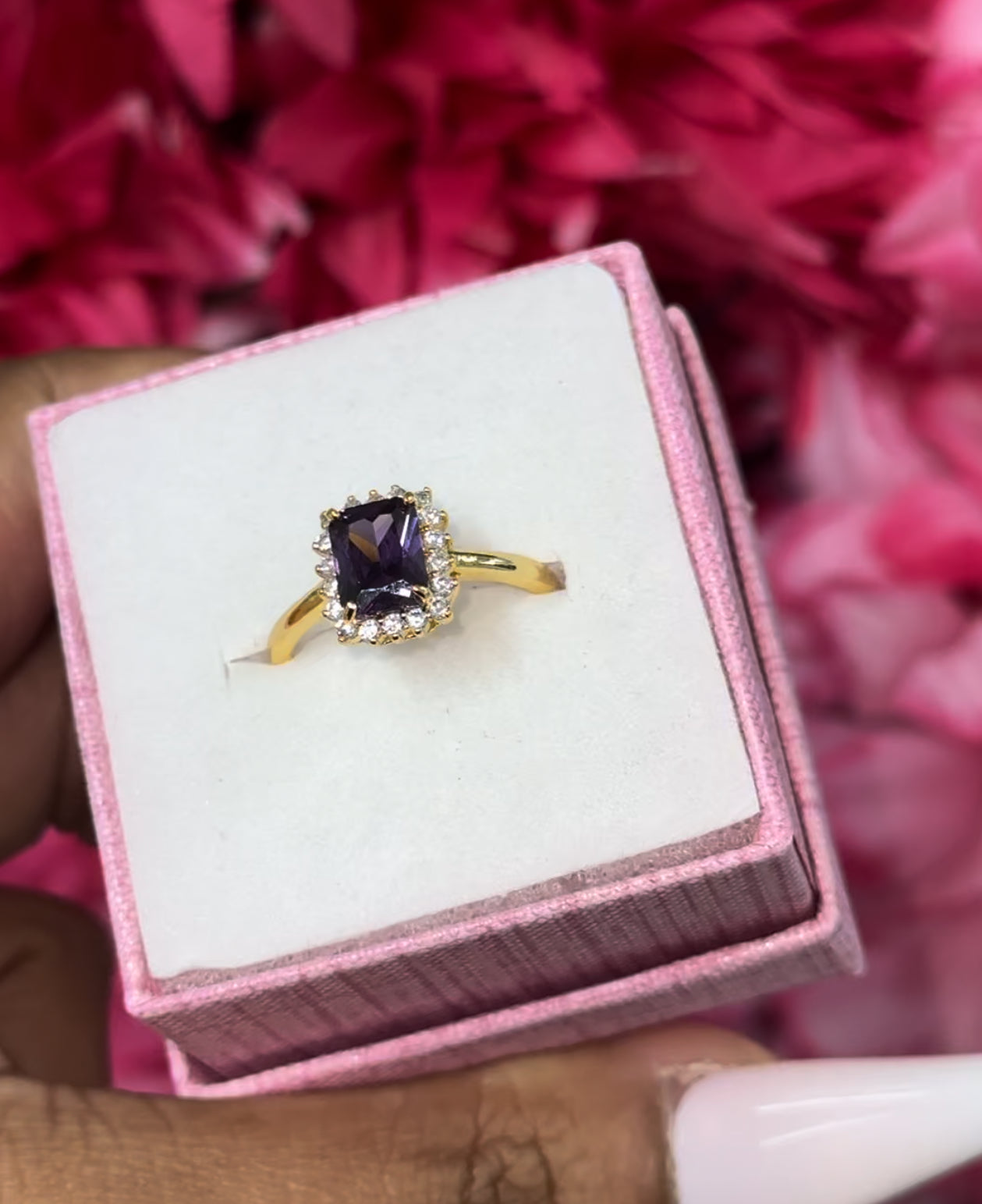 Gold plated birthstone ring