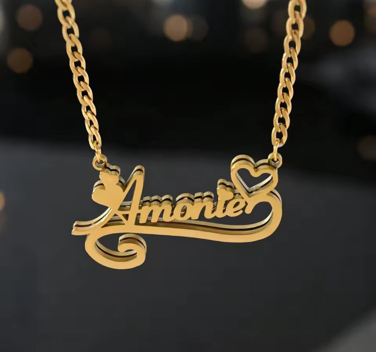Amor custom stainless steel name chain