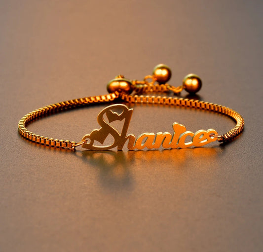 Personalized name bracelet adjustable