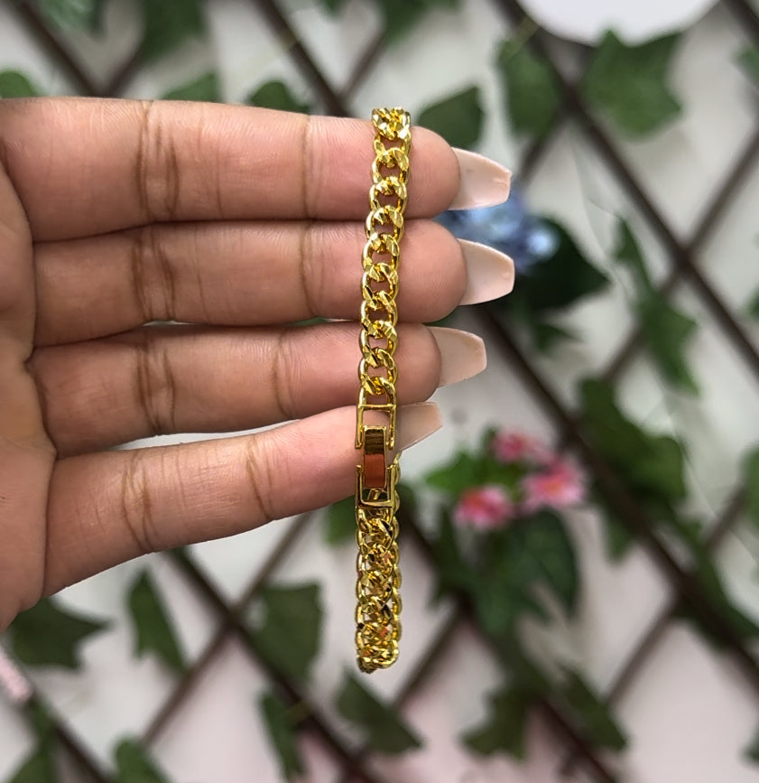 Gold plated cuban cz  bracelet